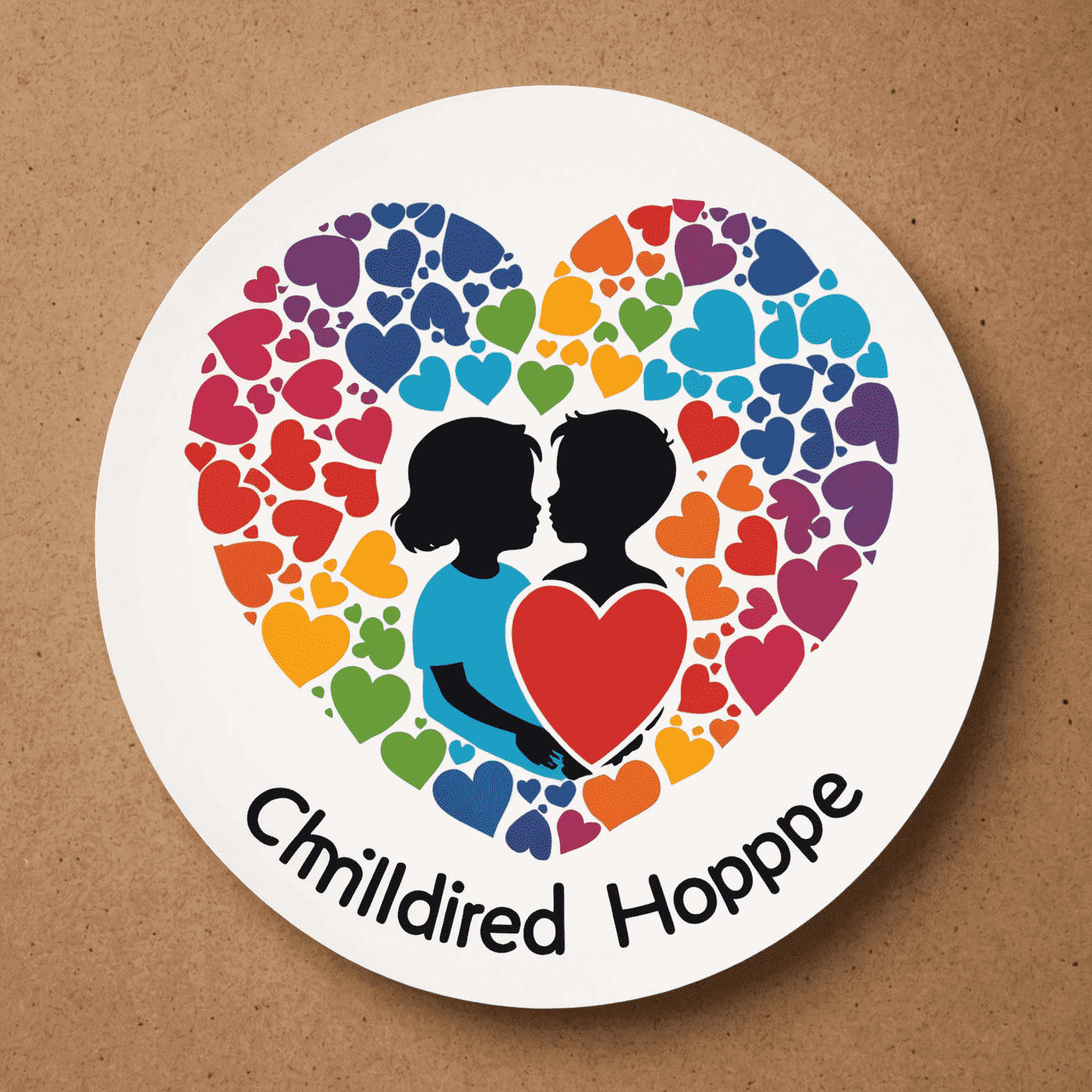 Logo ChildHope - O inimă colorată cu siluete de copii în jurul ei